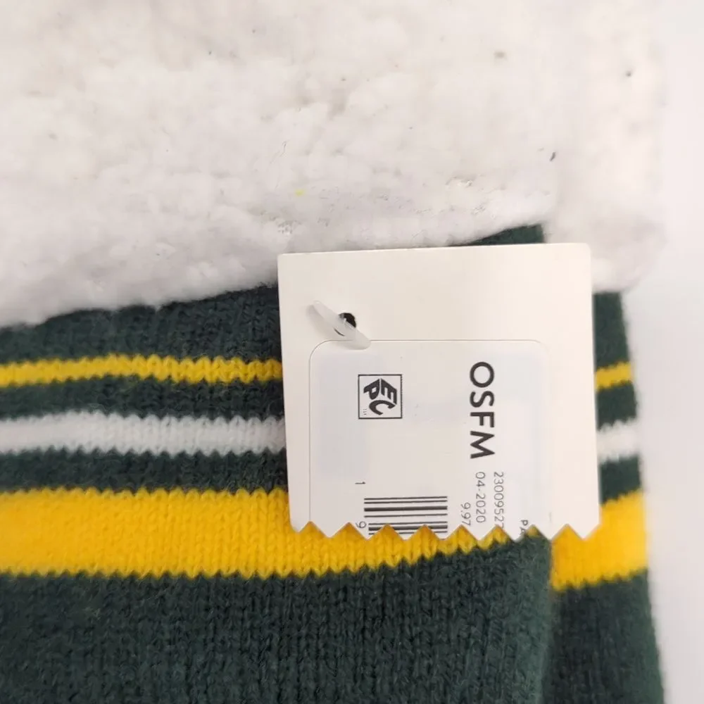 NFL Foco Wisconsin Green Bay Packers  Women's Logo Tall Fuzzy Slippers 6-10